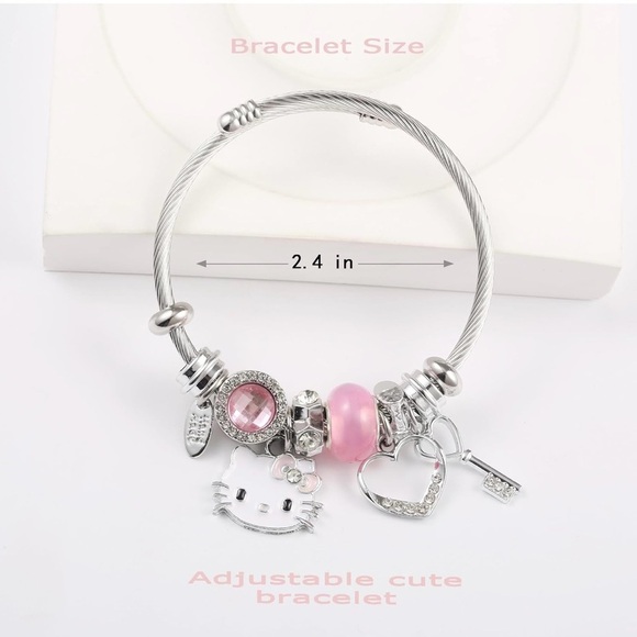 YouLuo Cute Charm Bracelet, Adjustable Stainless Steel Bracelet,Anime cartoon - Picture 2 of 6